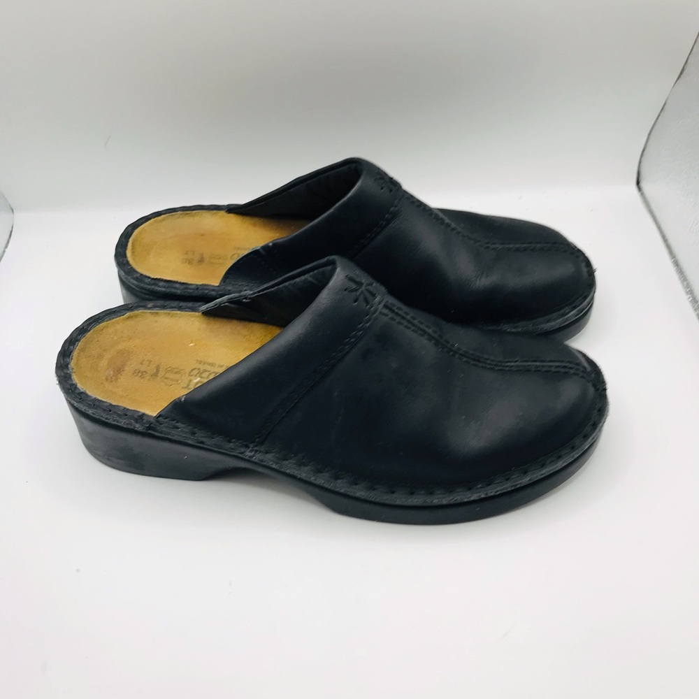 NAOT Black Leather Slip-On Men’s Clogs